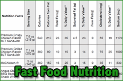 Fast Food Nutrition Lesson